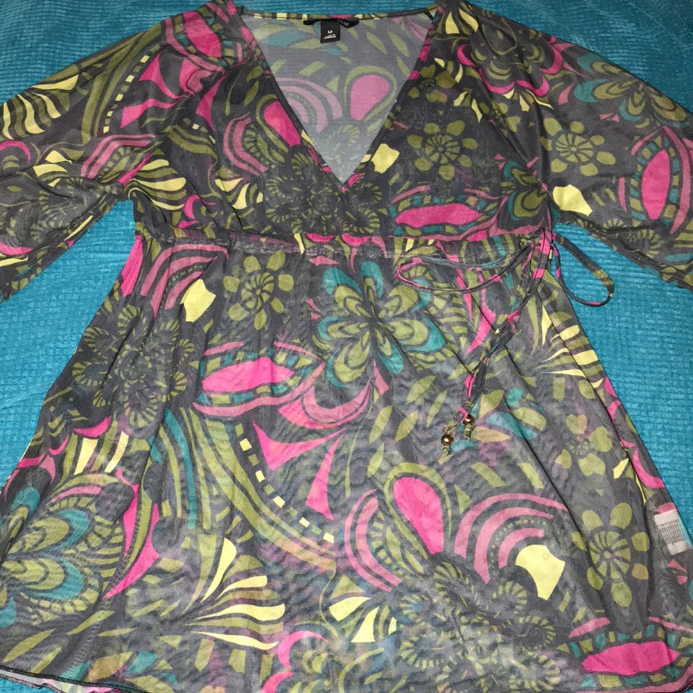 Psychedelic sheer tunic